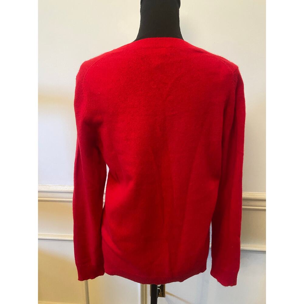 Charter Club Cashmere Bright Red V Neck Women's Sweater Long Sleeve - Picture 2 of 5
